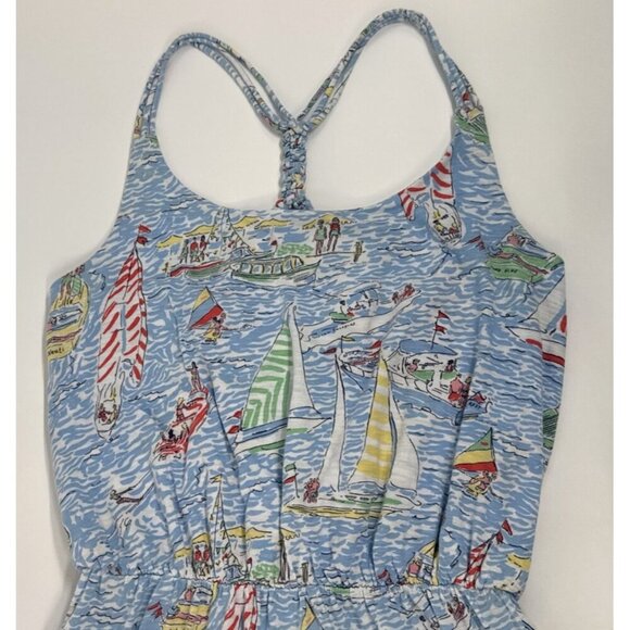 Lilly Pulitzer Dress Sundress Womens Small Blue Regatta Sailboats Nautical Beach - Picture 9 of 11